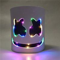 DJ Music Festival Halloween Mask Props Full Head Mask Halloween Costumes Cosplay with Flashing Style Glow Marshmello LED Mask
