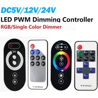 QTTULED PWM Controller RGB Single Color Dimmer Switch Wireless RF Touch Remote for Led Strip Speed Brightness Control 5V 12V 24V