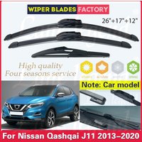 For Nissan Qashqai J11 2013 2014 2015 2016 2017 2018 2019 2020 26"17"12" Front Rear Wiper Blades Window Brushes Car Accessories