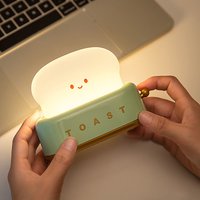 USB Rechargeable LED Bread Toast NightLight Creative Table Lamp for Bedroom Kids Room Holiday Decor Baby Gift Birthday Present