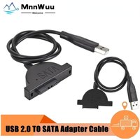 MnnWuu NEW USB 2.0 to Mini Sata II 7+6 13Pin Adapter for Laptop CD/DVD ROM Slimline Drive Converter Cable Screws steady style
