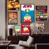 Cartoon S-South P-Park Self-adhesive Art Poster Whitepaper Prints Posters Artwork Home Decor