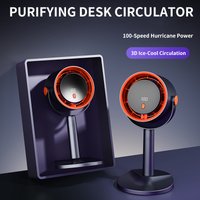 Bladeless Electric Fan Portable Outdoor Camping Fan with Timer Function Office Dormitory USB Rechargeable Turbo Mini Fan