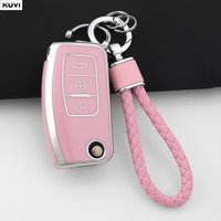 Pink TPU Car Key Cover Case Fob Keychain Shell For Ford Fiesta Focus 2 Ecosport Kuga Escape Falcon B-Max C-Max Eco Sport Galaxy