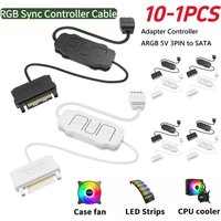 10-1pcs 5V 3PIN ARGB Controller ARGB 5V 3PIN To SATA Interface Extension Cable RGB Sync Controller Cable for PC Fan Light Strip