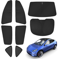 Suitable for Tesla Model Y 2020-2024 Windshield Sunshade (Non-Juniper Model) Car Window Sunshade Thickened Uv Blocking and Light-Blocking Sunshade 8-Piece Set Keep Cool Sunshade Panels