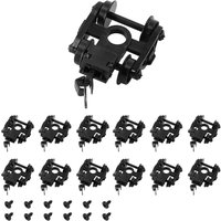 Evemodel 12pcs N Scale 1:160 Model Bearing Truck Bogie with Couplers Plastic 33" Model Wheels with Screws HP22N