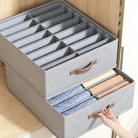 Wardrobe Pants Jeans Storage Box 14/16Grids Closets Clothes T-Shirt Organizer Foldable Cabinet Drawer Underwear Organizer Box