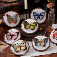 High-quality Three-dimensional Butterfly DIY Embroidery Set, With Bright Colors And Wing Beads, Comes With An English Operation