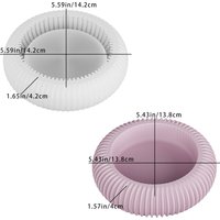 DIY striped storage bowl epoxy mold, flower pot, plaster candle holder silicone mold