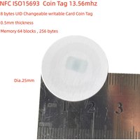 NFC ISO15693 ICODE 8 bytes UID Changeable writable Card 25mm Coin Tag with Memory 64 Blocks 256 Byte 2K Compatible TAG-it TI2048