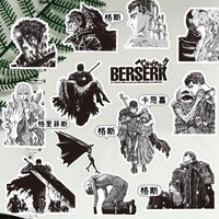 82PCS Anime Berserk Guts Casca Stickers Black and White Graffiti Decals Personalized Cool DIY Phone Case Skateboard Desk