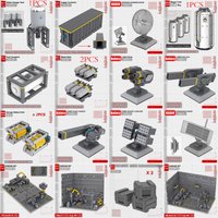 Military Weapons Missile Model Building Blocks Supply Container Industrial Production Base Fuel Extractor Storage Bricks Toys
