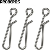 PRO BEROS 50/100Pcs Fast Fishing Swivel Snap Clips Stainless Steel Hanging Quick Lock Hook Link Clip Fishing Hook Connector Tool