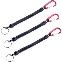 Fishing Lanyards 3pcs 22cm Retractable Coiled Tether with Carabiner TPU Boating Fishing Rope Retention Rope Fishing Tools Tackle