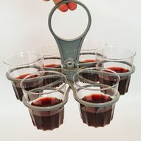 Collapsible Rotatable Portable Cup Holder - 6-Cup Plastic Carrier for Party Wine & Coffee Cups Creative Tote Rack