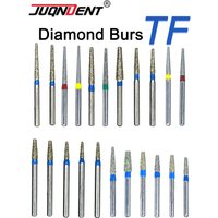 JUQNDENT Dental Diamond Burs High Speed Dental Drills Teeth Cutting and Polishing Bur Taper Flat End TF Dentistry Materials