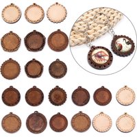 5pcs/lot 25 30mm Vintage Style Blank Wooden Cabochon Base Settings Earring Base Tray For DIY Jewelry Making Earring Accessories