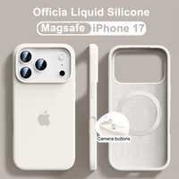Miękki silikonowy pokrowiec na telefon z technologią MagSafe do iPhone 18, 17, 16, 15, 14, 13 Pro Max, z magnetycznym systemem ładowania bezprzewodowego, z logo i przezroczystą obudową.