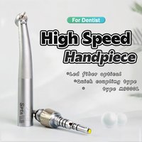 Dentystyczna 6-otworowa rękojeść światłowodowa LED z szybką turbiną powietrzną kompatybilna z szybkozłączem K Ty Super potężne narzędzie