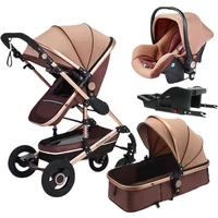 Multifunctional Newborn baby stroller High Landscape Carriage double faced 4in1 baby stroller with ISOFIX car seat base 739