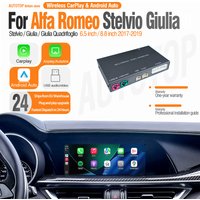 AUTOTOP Wireless Carplay Android Auto decoder for Alfa Romeo Stelvio Giulia 2017-2019 Compatible with Original Camera Car Module