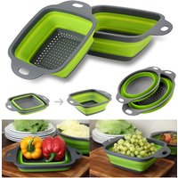 Silicone Folding Drainer Basket Fruit Vegetable Washing Folding Drainer Portable Kitchen Strainer Kitchenware Drain Device
