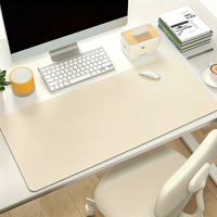 1pc Large Faux Leather Mouse Pad, Non-Slip Waterproof Desk Pad for Office, Easy To Clean Computer Mouse Mat, Gaming Mouse Pad