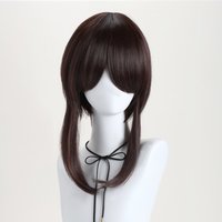 Women's Brown Synthetic Short Straight Wig for Anime Cosplay, Perfect for Halloween and Comic Con