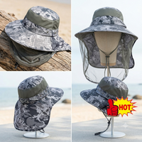 Foldable Mosquito Hat With Hidden Net Mesh UV Repellent Insect Bee Protection Outdoor Visor Bucket Hat Fishing Cap Wholesale