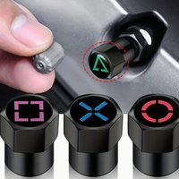 4pcs/Set Car Wheel Tire Valve Caps Dustproof Game Button Symbol Tyre Stem Air Cover Aluminum Tire Valve Caps Motorcycle Styling