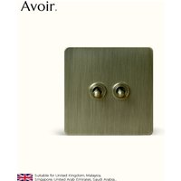 Avoir Bronze Brushed Toggle Switch 1-4 Gang 2 Way Metal Lever Wall Light Switches Standard Plug Adapter Electric Socket With Usb