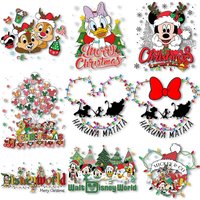Merry Christmas Iron on Decals Heat Press Stickers for Clothes Ironing Patches Thermal Prints on Tshirts