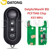 Datong World Kluczyk samochodowy do Fiat 500L Ducato Citroen Jumper Peugeot Boxer Marelli Fiat 500 Doblo Grande Punto Delphi PCF7946 433MHz