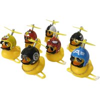 AliExpress NONE Rubber Broken Wind Duck Bike Motorcycle Car Ornaments Yellow Duck Car Dashboard Decoration with Cool Glasses Propeller Helmet