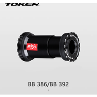 TOKEN NINJA Bottom Brackets Steel Bearing BB386/BB392 46mm*86.5mm/92mm to 24mm For RoadBike Thread Pressed Central Axis
