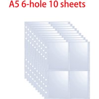 Matte Laser Model Replacement Pages 10pcs 1/2/4 Pocket 6 Holes A5 Binder Sleeves Single Sided Photo Stamp Card Page Protectors