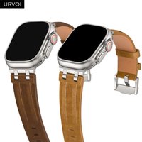 URVOI Strap for Apple Watch Ultra 3 2 series 11 10 9 SE Vintage Crazy horse Leather band for iWatch durable AP adapters 46 49mm