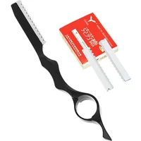 Meisha 1pcs Sharp Hair Thinning Razors 10pcs Blades Steel 440C Hair Removal Cut Knife Hairdressing Tools Home DIY Razors C0001A