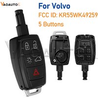 Car Replacement for Volvo C30 C70 2007-2013 Remote Key Shell Cover Case fits V50 S40 2005-2011 KR55WK49259 Housing Uncut Blade