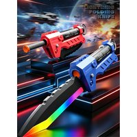 Outdoor Toy Bright Sword Folding Ejection Multi-Color Shoting Bullet Cosplay Sword Party Family Interactive Toy For Kids Adult
