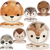 10Pcs Jungle Safari Animal Disposable Plate Safari Theme Party Plates Kids Birthday Party Decoration Supplies Decoration Gifts