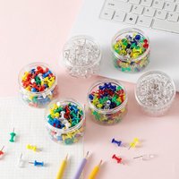 New 100pcs/box Assorted Making Thumb Tacks Multicolor Plastic Tacks Push Pins Cork Board Office School Stationery Supplies