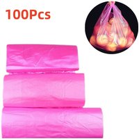 100pcs Pink Plastic Bag Thicken Vest Storage Bag Supermarket Shopping Handle Bag Kitchen Clean Takeaway Packing Garbage Bag
