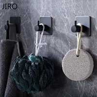 1/2/6Pcs Strong Adhesive Wall Hook Sticker Hanging Coat Rack Clothes Hanger Shower Robe Hook Kitchen Bathroom Towel hooks Black