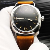 45 mm Herren-Herrenuhr Vintage Pilot ST3600-1, handgewickeltes mechanisches Uhrwerk, leuchtendes steriles Zifferblatt, grünes Armband