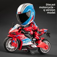 Alloy Q-version Dukadi motorcycle model helmet doll toy collect gifts