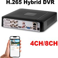 4CH 8CH mini CCTV Surveillance DVR 5MP H.265+ Supports AHD/TVI/IP Cameras, Home Surveillance with Mobile/PC Access (P-System)