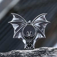 Punk Biker 2023 New 316L Stainless Steel 3D Bat Pendant Detailed Necklace Animal Jewelry High Quality Boyfriend Gift Accessories