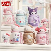 X&W Sanrio Mini Insulated Bottle Portable Handle and 3D Doll Lid Leak proof Lightweight Water Cup Stainless Steel Insulated Cup